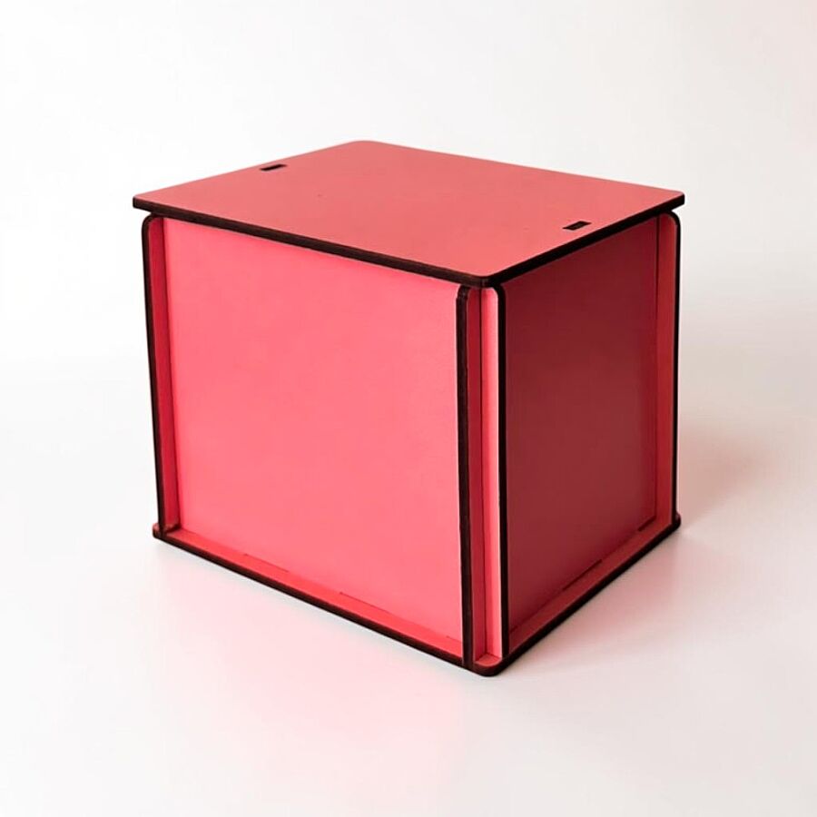 9x12 MDF Renkli Kutu - PEMBE - 1