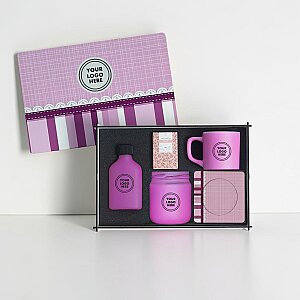 Ahşap Kutulu Hediye Seti - 2618 - 16 PEMBE