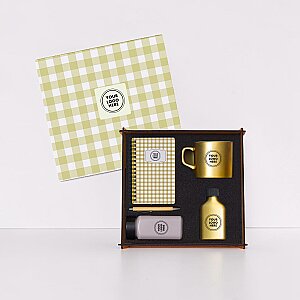 Ahşap Kutulu Hediye Seti - 26x26-4 GOLD