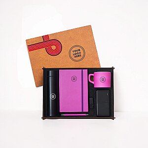 Ahşap Kutulu Hediye Seti - 3626-12 PEMBE