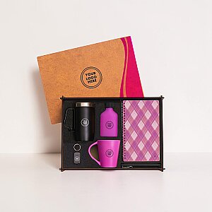 Ahşap Kutulu Hediye Seti - 3626- 14 PEMBE