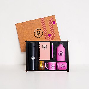 Ahşap Kutulu Hediye Seti - 3626-9 PEMBE
