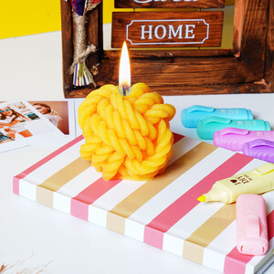 Candleaf Büyük Örgü Mum - Orange - 1