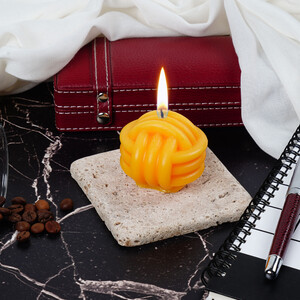 Candleaf Küçük Örgü Mum - Orange - 1