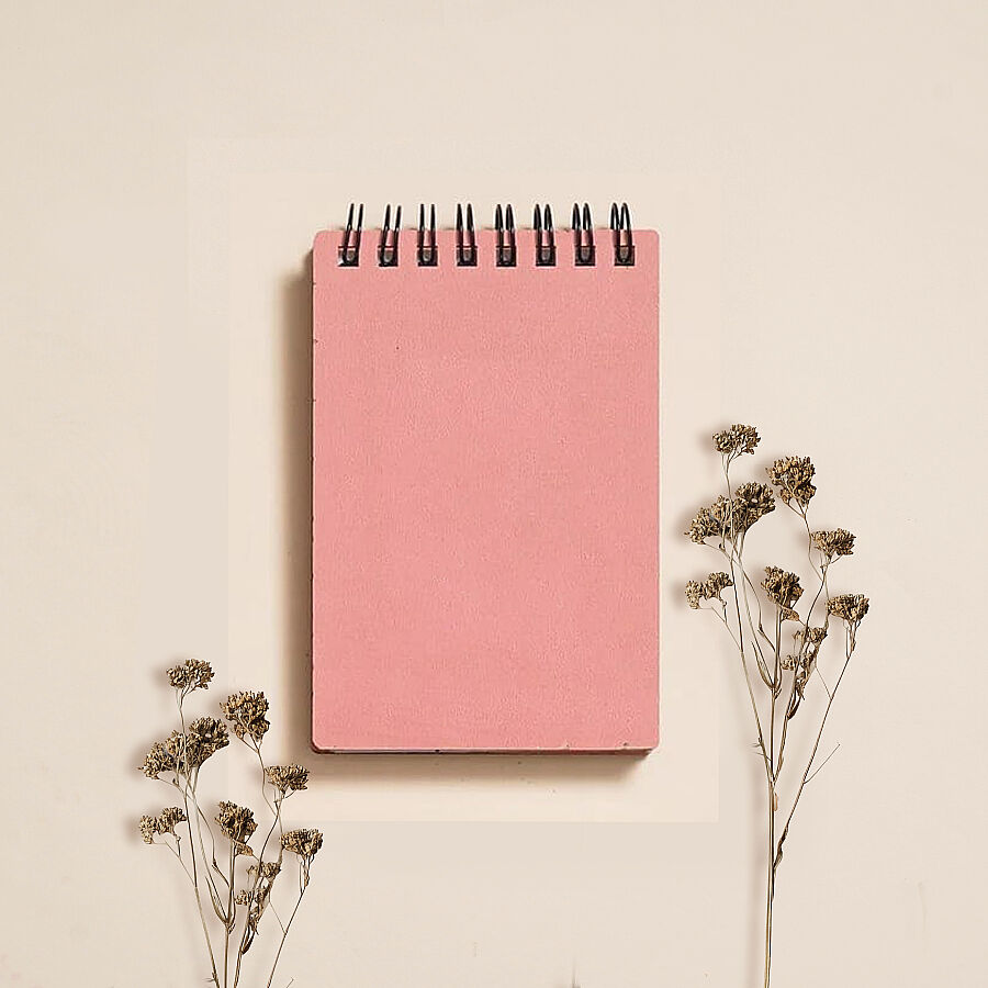 Egraf Ahşap Kapaklı Defter (Mdf) 7,5x11,5cm - PEMBE - 1