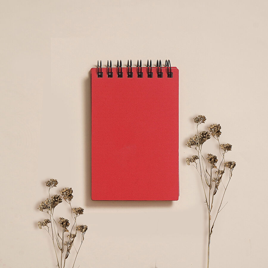 Egraf Ahşap Kapaklı Defter (Mdf) 7,5x11,5cm - KIRMIZI - 1