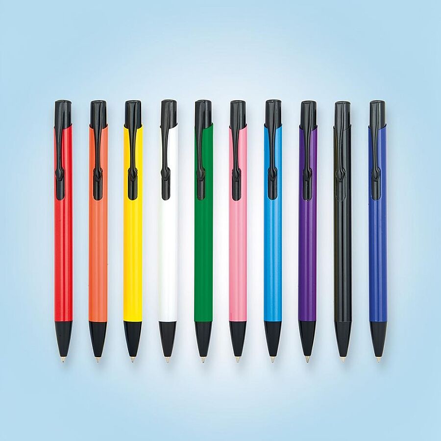 Metal Tükenmez Kalem Üsten Basmalı - Siyah - 1