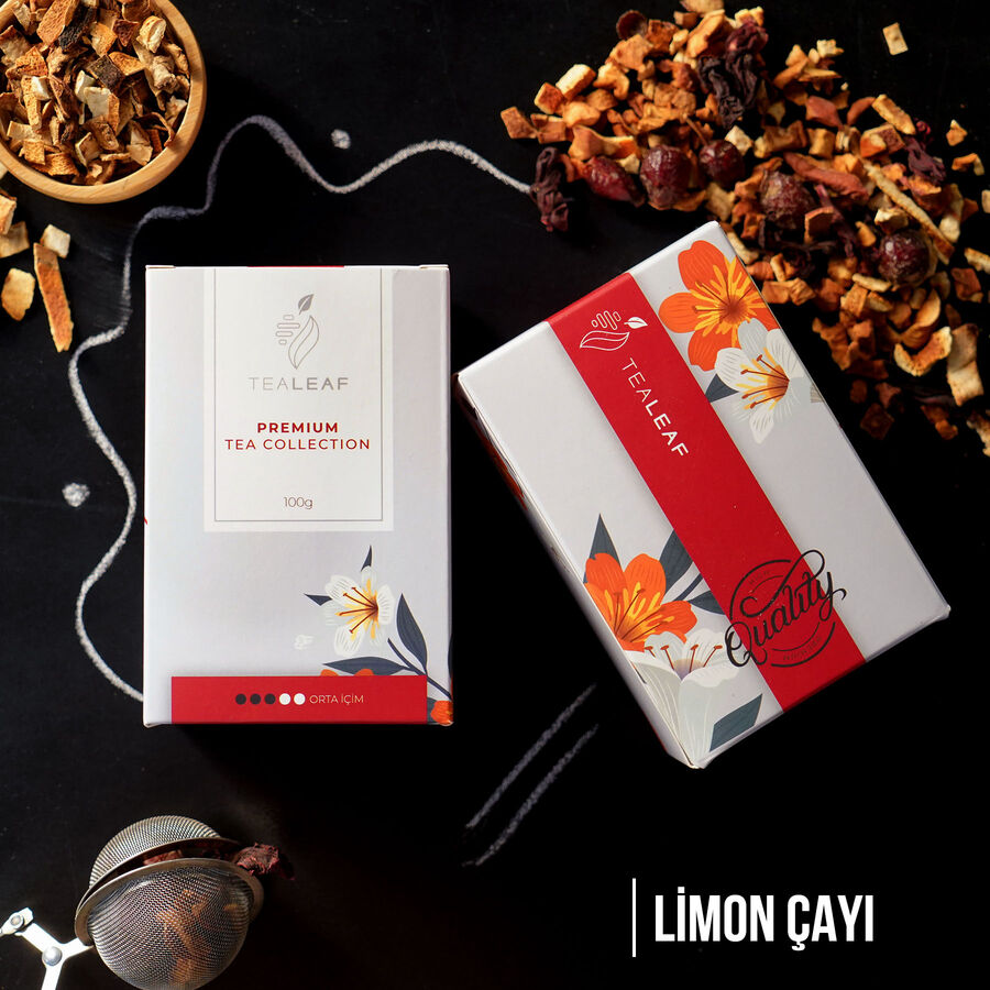 TeaLeaf Bitki Çayı Özel Kırmızı Kutulu 100gr. - Limon - 1