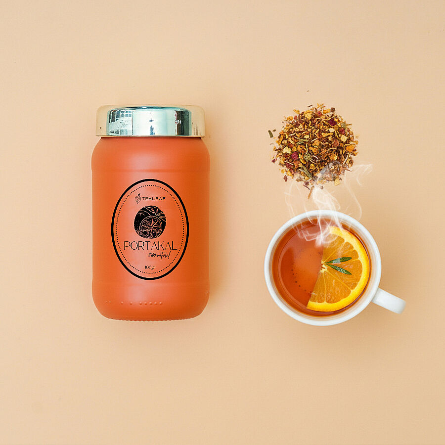 Tealeaf Cam Kavanoz Meyve Çayı 100Gr - Portakal - 1