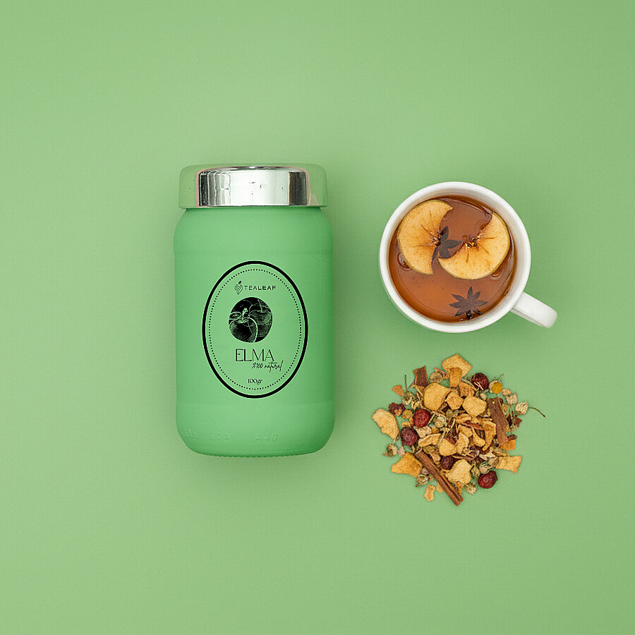 Tealeaf Cam Kavanoz Meyve Çayı 100Gr - Elma - 1