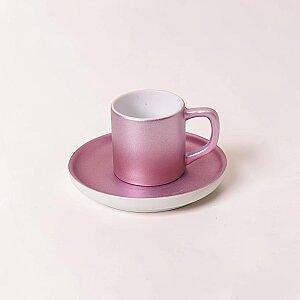 Türk Kahvesi Fincanı - SİMLİ PEMBE